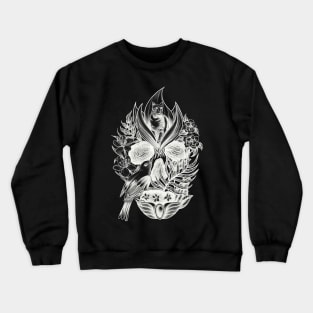 Animals and Flowers Wildlife Skull 2 Crewneck Sweatshirt